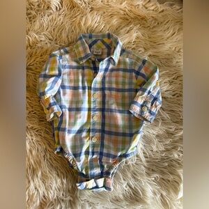 Baby GAP Baby Boy Long Sleeve Bottom- Up Bodysuit 3-6 Months